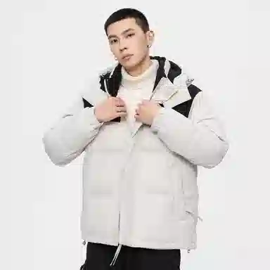 鸭鸭 经典暖冬系列 简约字母印花设计感青少年基础款插色学生党好物户外通勤防风保暖抗皱宽松休闲百搭连帽羽绒服 男女同款