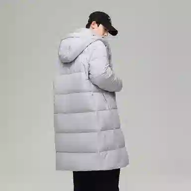 鸭鸭 青少年基础款加厚连帽保暖舒适柔软御寒学生党好物连帽宽松休闲时尚百搭中长外套羽绒服 男女同款