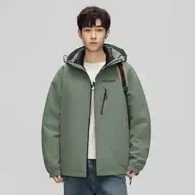 鸭鸭 经典暖冬系列 简约字母印花设计感学生党好物纯色户外通勤防风保暖抗皱宽松休闲百搭拉链连帽羽绒服 男女同款