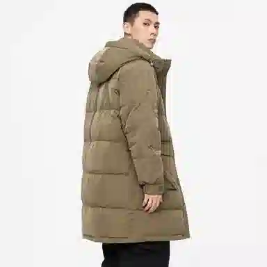 鸭鸭 高端通勤系列 简约字母印花大口袋设计感青少年基础款纯色学生党好物百搭防寒保暖显瘦拉链连帽羽绒服 男女同款