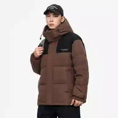 鸭鸭 经典暖冬系列 简约字母印花设计感青少年基础款插色学生党好物户外通勤防风保暖抗皱宽松休闲百搭连帽羽绒服 男女同款