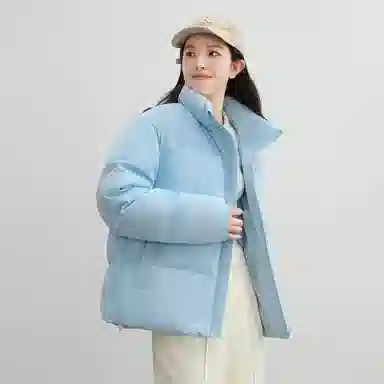 鸭鸭 新年战袍加厚保暖鸭绒字母休闲宽松无性别立领羽绒服 男女同款