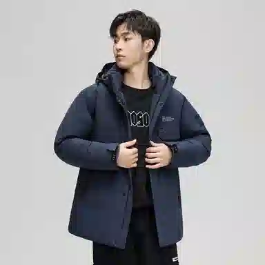 鸭鸭 工装风防风多口袋休闲保暖休闲宽松连帽羽绒服 男女同款