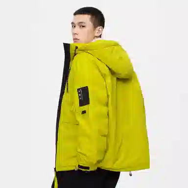 鸭鸭 山系户外加厚保暖对称多拉链城市机能风休闲连帽套头宽松羽绒服 男女同款