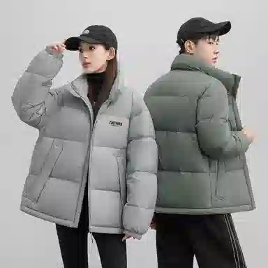 鸭鸭 经典暖冬系列 简约字母印花设计感简约纯色青少年基础款学生党好物宽松休闲加 厚保暖防寒百搭羽绒服 通用