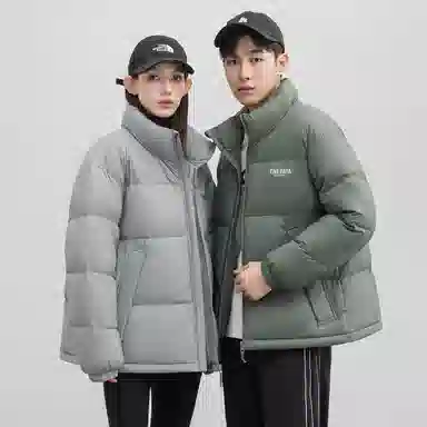 鸭鸭 经典暖冬系列 简约字母印花设计感简约纯色青少年基础款学生党好物宽松休闲加 厚保暖防寒百搭羽绒服 通用