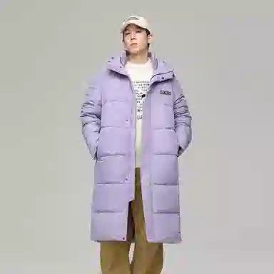 鸭鸭 青少年基础款加厚连帽保暖舒适柔软御寒学生党好物连帽宽松休闲时尚百搭中长外套羽绒服 男女同款