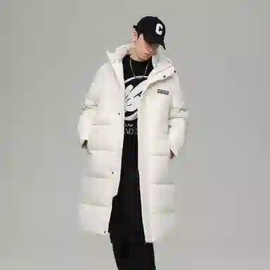 鸭鸭 青少年基础款加厚连帽保暖舒适柔软御寒学生党好物连帽宽松休闲时尚百搭中长外套羽绒服 男女同款