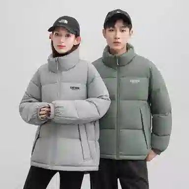 鸭鸭 经典暖冬系列 简约字母印花设计感简约纯色青少年基础款学生党好物宽松休闲加 厚保暖防寒百搭羽绒服 通用