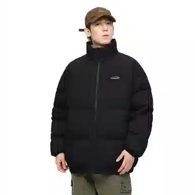 鸭鸭 青少年基础款美式复古多巴胺撞色山系户外立领加厚保暖防风无帽休闲运动百搭舒适柔软都市通勤羽绒服 男女同款