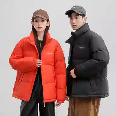 鸭鸭 经典暖冬系列 简约字母印花设计感简约纯色青少年基础款学生党好物宽松休闲加 厚保暖防寒百搭羽绒服 通用