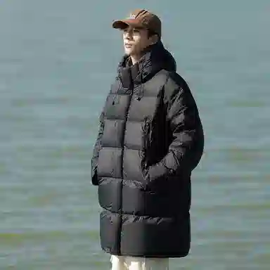 鸭鸭 韩系基础款学院小清新小众设计感宽松加厚保暖防风羽绒服 男女同款