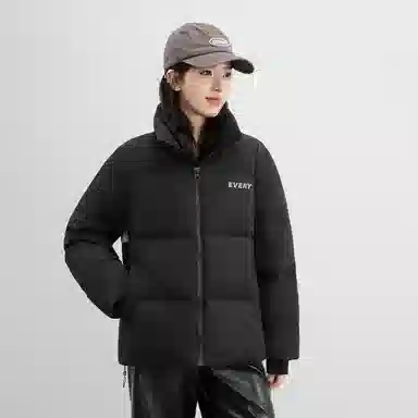 鸭鸭 新年战袍加厚保暖鸭绒字母休闲宽松无性别立领羽绒服 男女同款