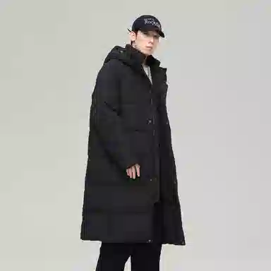 鸭鸭 青少年基础款加厚连帽保暖舒适柔软御寒学生党好物连帽宽松休闲时尚百搭中长外套羽绒服 男女同款