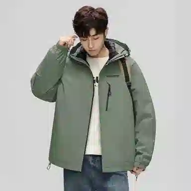 鸭鸭 经典暖冬系列 简约字母印花设计感学生党好物纯色户外通勤防风保暖抗皱宽松休闲百搭拉链连帽羽绒服 男女同款