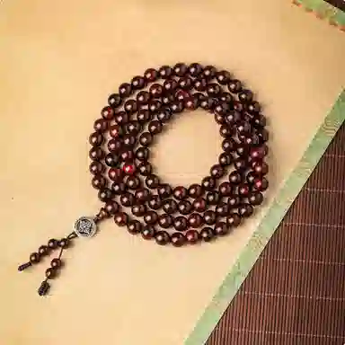 宝臻荟 新中式 野生印度高密 文玩盘玩念珠 复古时尚高级感 手串 男女同款情侣款 紫檀