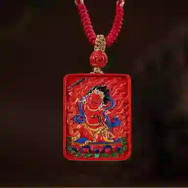 宝臻荟 新中式 国风 国潮 藏风 唐卡 再造辰砂朱砂 玉石项链 男女同款情侣款