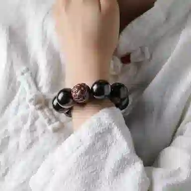 宝臻荟 财运亨通 新中式 国潮复古小众貔貅麒麟雕花珠 进宝前途似锦#好运 小叶紫檀 手串 男女同款情侣款