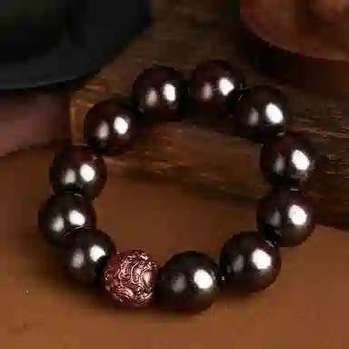 宝臻荟 财运亨通 新中式 国潮复古小众貔貅麒麟雕花珠 进宝前途似锦#好运 小叶紫檀 手串 男女同款情侣款