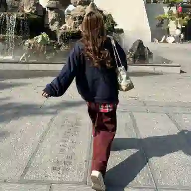 桴生 美式复古假两件格子拼接字母印花连帽加绒加厚卫衣 女款