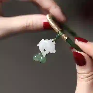 凤凰涅磐 新中式叮当镯原创古风首饰 一步一响 绿玛瑙 绿草莓晶 海藻玛瑙 手镯 女款 礼物 礼盒