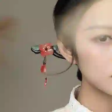 凤凰涅磐 古风新中式簪子木质汉服旗袍木簪日常盘发现代简约  黑檀木 酒红石榴石 发簪 女款 礼物 礼盒