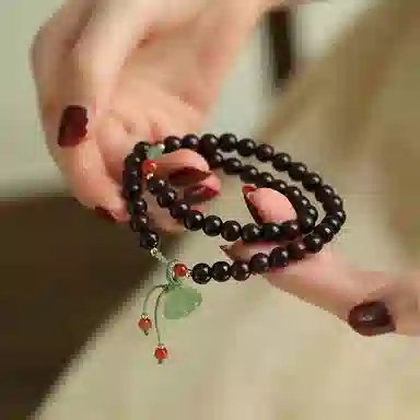 凤凰涅磐 原创多圈圆珠手工念珠盘珠首饰莲子吊坠设计感 南红玛瑙 合金 手串 女款 礼物 礼盒