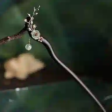 凤凰涅磐 新中式复古民族风高级感旗袍汉服日常盘发 黑檀木 葡萄石 发簪 女款 黑檀 礼物 礼盒