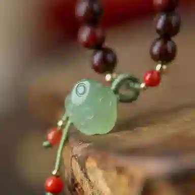 凤凰涅磐 原创多圈圆珠手工念珠盘珠首饰莲子吊坠设计感 南红玛瑙 合金 手串 女款 礼物 礼盒