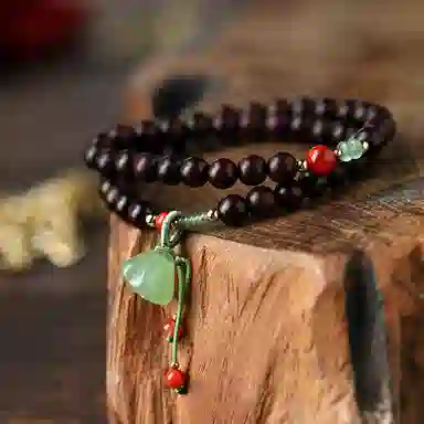 凤凰涅磐 原创多圈圆珠手工念珠盘珠首饰莲子吊坠设计感 南红玛瑙 合金 手串 女款 礼物 礼盒