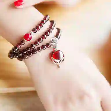 凤凰涅磐 新中式国风国潮狐狸素圈平安小众设计复古民族风 石榴石 红玛瑙 手串 女款 礼物礼盒