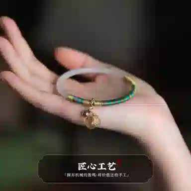凤凰涅磐 国风首饰叮当古风高级感轻奢手饰小众设计感配件 白玛瑙 黄水晶 金丝线 合金件 手镯 女款 礼物礼盒