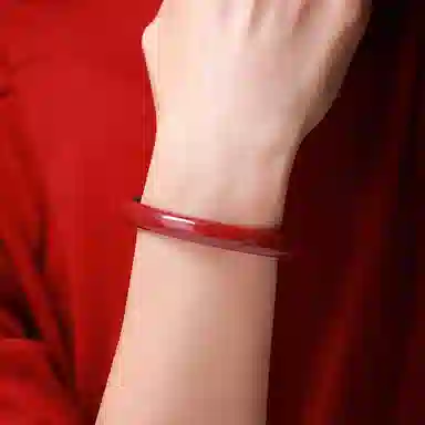 凤凰涅磐 复古国潮平安转运福心经 再造辰砂朱砂 玉石手镯 女款 礼盒