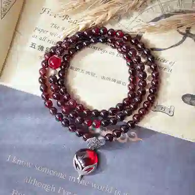 凤凰涅磐 新中式国风国潮狐狸素圈平安小众设计复古民族风 石榴石 红玛瑙 手串 女款 礼物礼盒