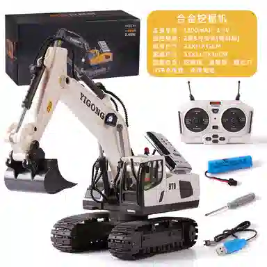 简普森 合金挖掘机喷雾工程车 遥控玩具