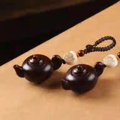 紫檀木把把壶汽车钥匙扣挂件把把胡小壶茶壶手把件男女手机链吊坠