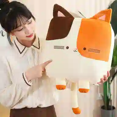 胖胖龙 卡通猫咪方形抱枕 玩偶周边