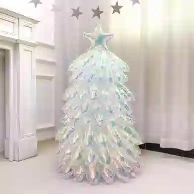 胖胖龙 立体充气水晶炫彩拼装圣诞树 主题气球站立雪人老人炫彩圣诞树气球节日派对 布置气球 玩具