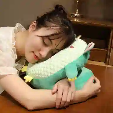 胖胖龙 冰豆豆午睡枕 卡通抱枕 玩偶周边