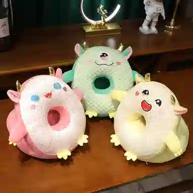 胖胖龙 冰豆豆午睡枕 卡通抱枕 玩偶周边