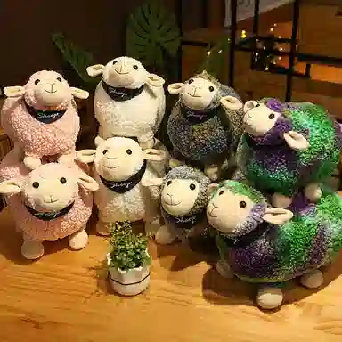 胖胖龙 幻彩摇滚羊 变色羊驼 拼布娃娃 玩偶 毛绒公仔