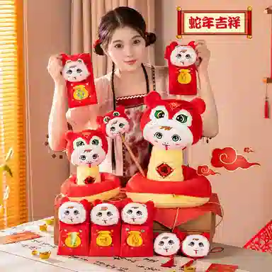 胖胖龙 :福蛇大合集 蛇年吉祥物挂饰 活动敲背棒 可爱软萌治愈 玩偶周边