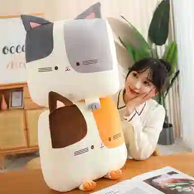 胖胖龙 卡通猫咪方形抱枕 玩偶周边