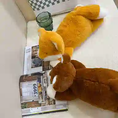 万童乐 软萌趴狐狸 玩偶 毛绒公仔