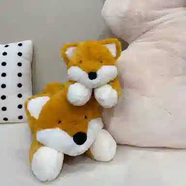 万童乐 软萌趴狐狸 玩偶 毛绒公仔