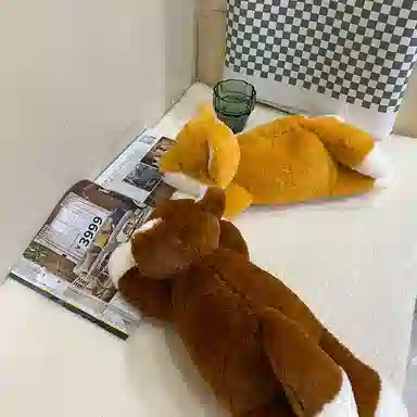 万童乐 软萌趴狐狸 玩偶 毛绒公仔