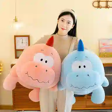 万童乐 憨豆恐龙抱枕 可爱趴龙安抚布娃娃 玩偶 毛绒公仔