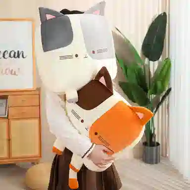 胖胖龙 卡通猫咪方形抱枕 玩偶周边