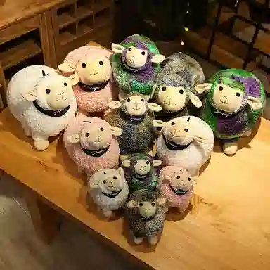 胖胖龙 幻彩摇滚羊 变色羊驼 拼布娃娃 玩偶 毛绒公仔