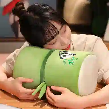 万童乐 可爱竹筒大熊猫 玩偶 毛绒公仔